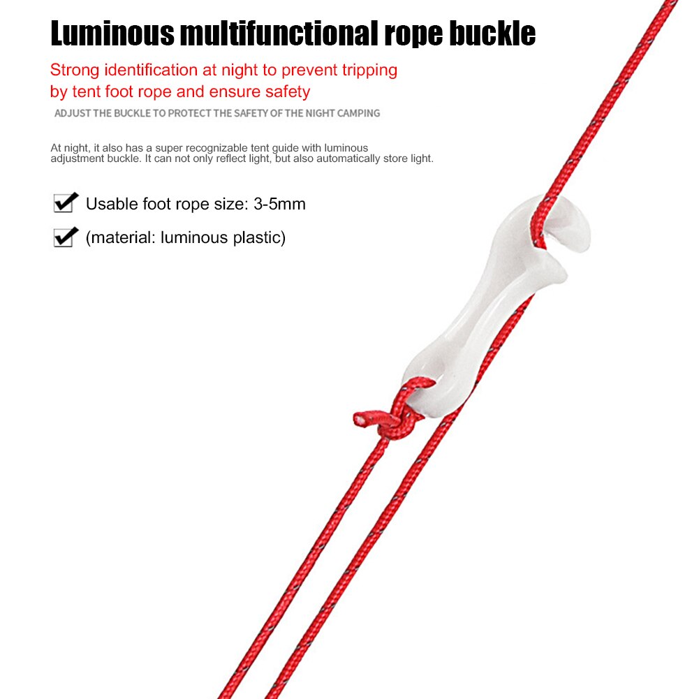 Cheap Goat Tents 10pcs  Luminous Outdoor Camping Tent Parachute Cord Rope Buckle Aluminum Alloy Cord Buckle Tensioners Fastener Travel Kit Tools Tent Accessories 